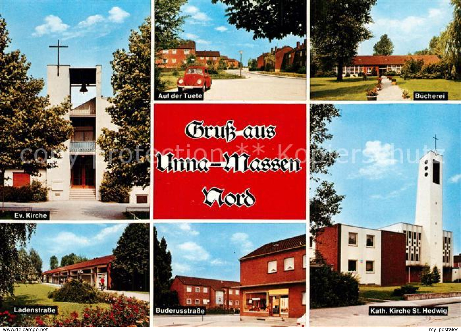 Massen Unna Kirche Siedlung Buecherei Buderusstrasse Ladenstrasse