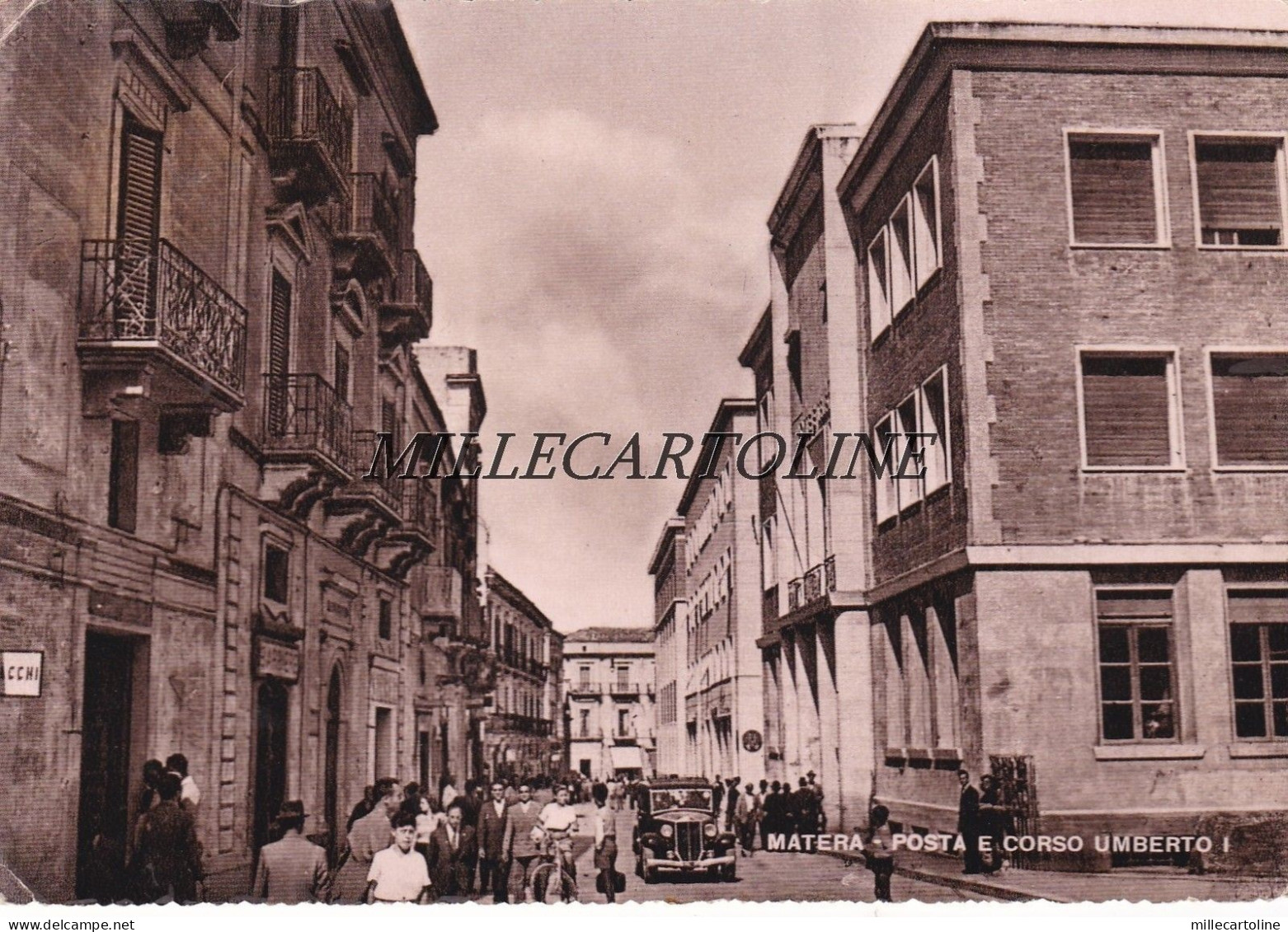 MATERA: Posta e Corso Umberto I   1951