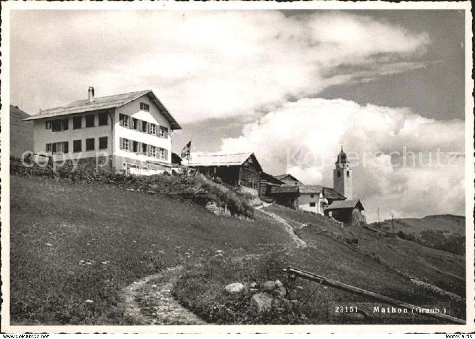 Mathon Dorfansicht mit Kirche