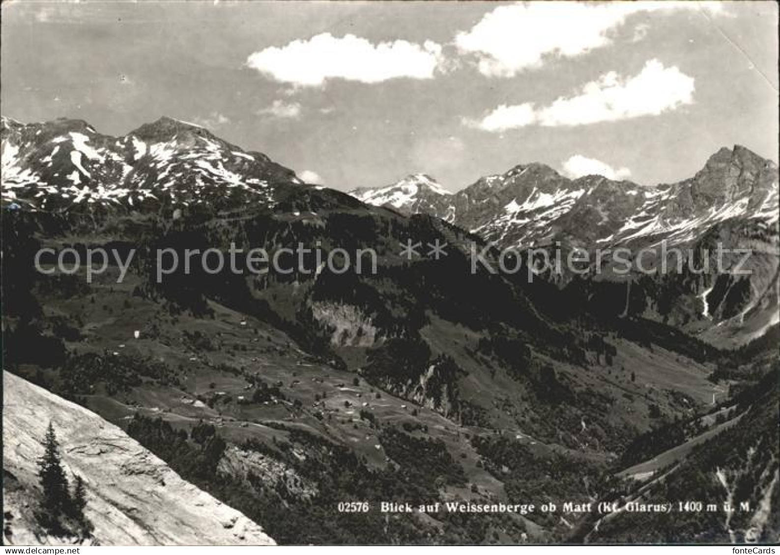 Matt Blick auf Weissenberge Alpenpanorama