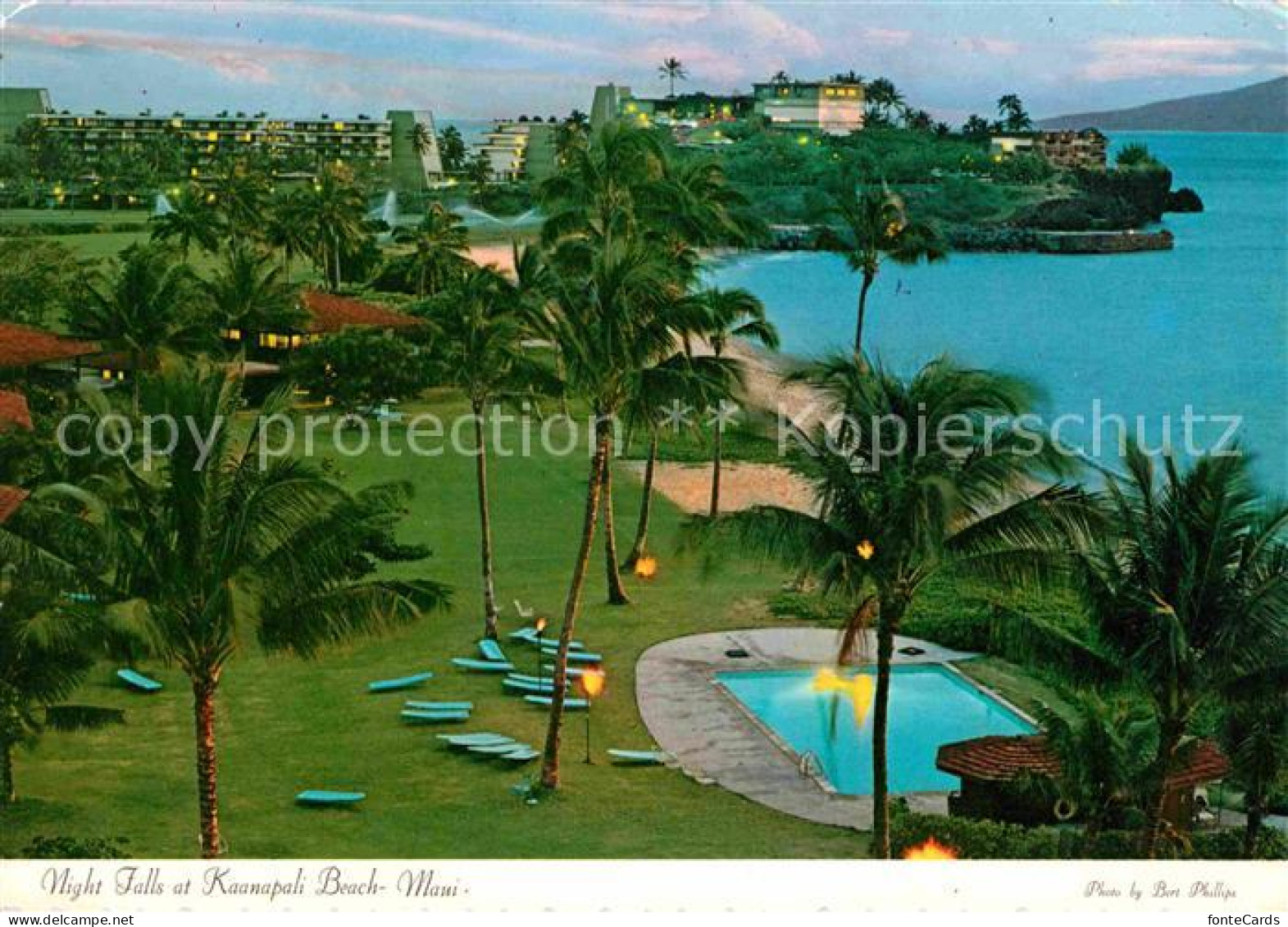 Maui Hawaii Night Falls at Kaanapali Beach