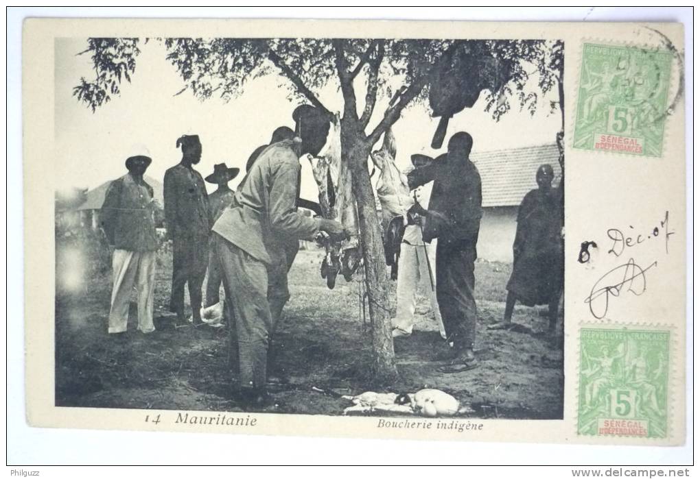 MAURITANIE - BOUCHERIE INDIGENE - TRES BEAU PLAN Bel affranchissement