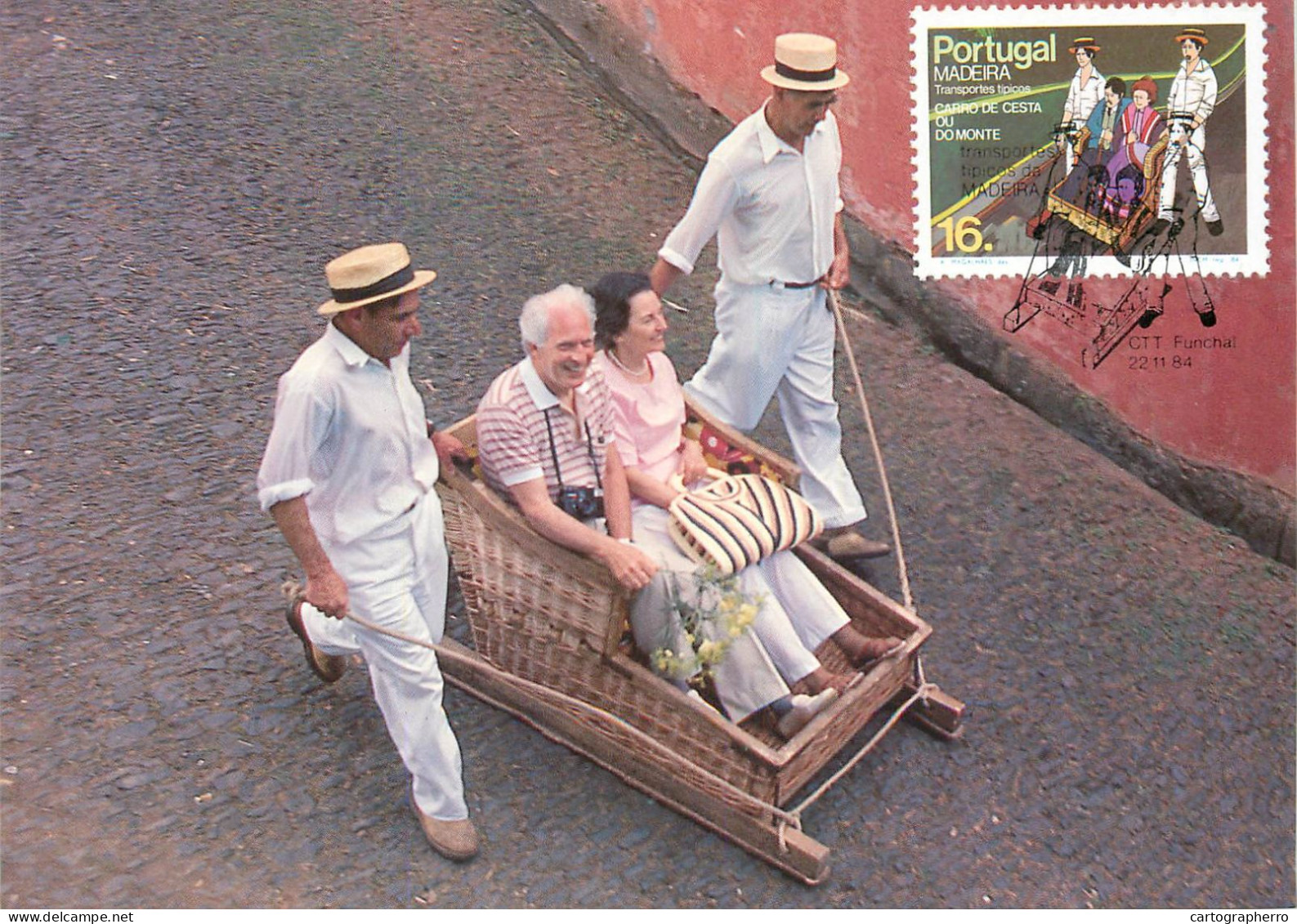 Maxi Card Portugal Madeira transportes tipicos da Madeira Carro de Cesta do Monte