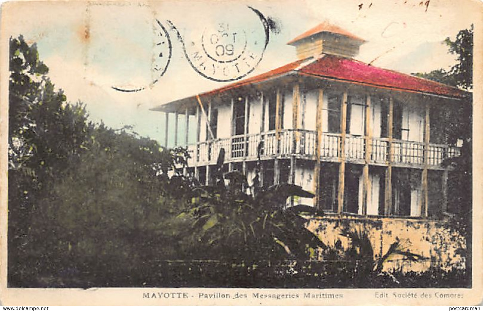 Mayotte - Pavillon des Messageries Maritimes - VOIR LES SCANS POUR L'ÉTAT - Ed. Société des Comores