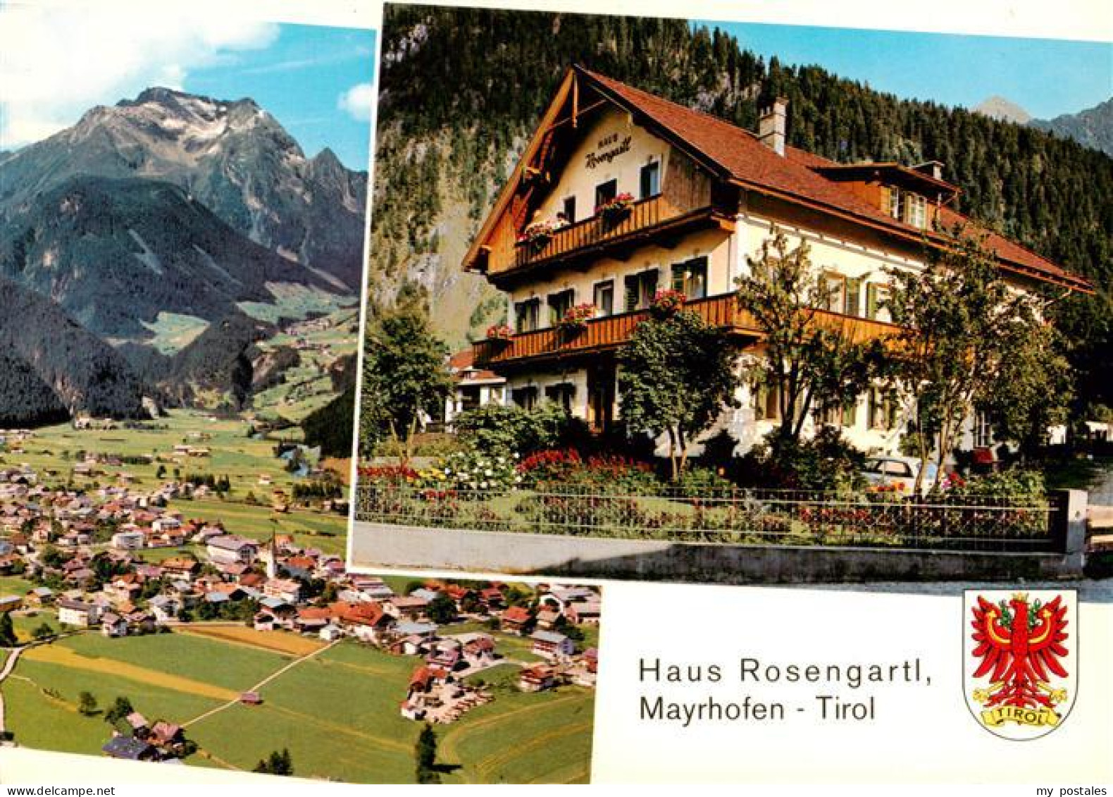 Mayrhofen Zillertal AT Pension Haus Rosengartl Zillertal Luftaufnahme
