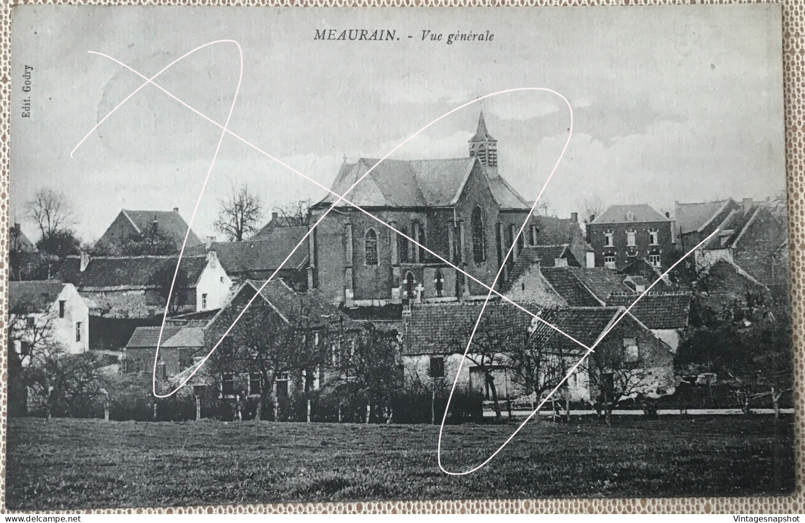 MEAURAIN Honnelles Vue Générale CP édit Godry  postée en 1922 Oblitération Roisin
