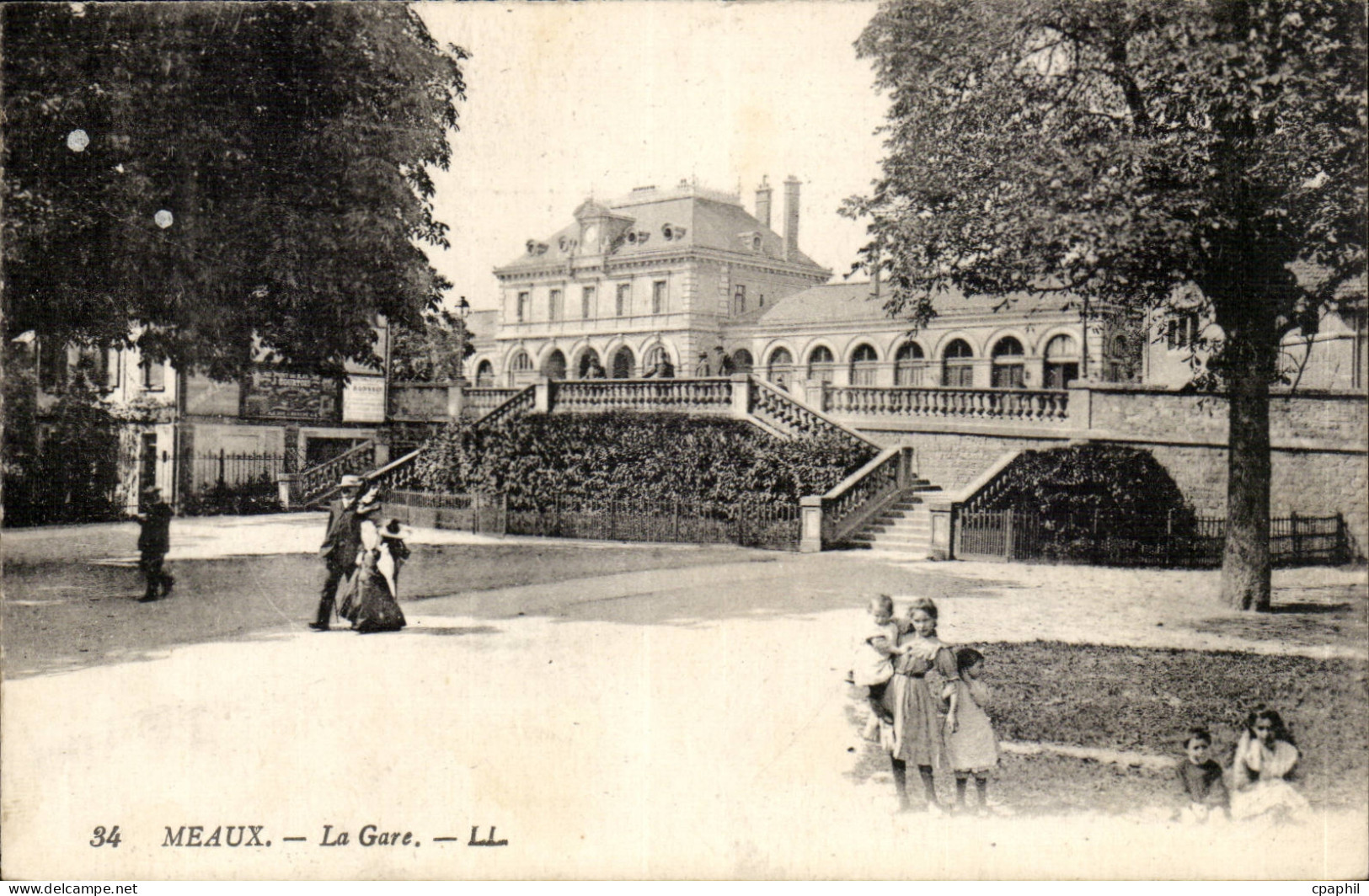 Meaux - La Gare - enfants - CPA