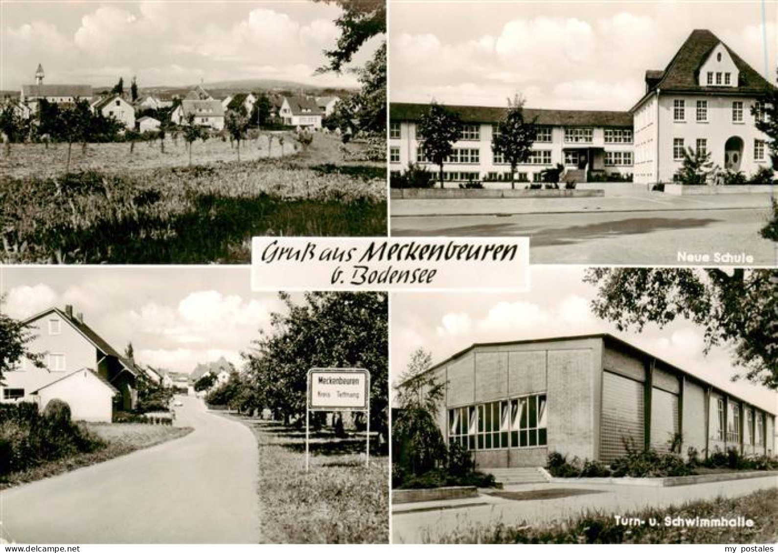 Meckenbeuren Panorama Neue Schule Turn- und Schwimmhalle Ortseingang