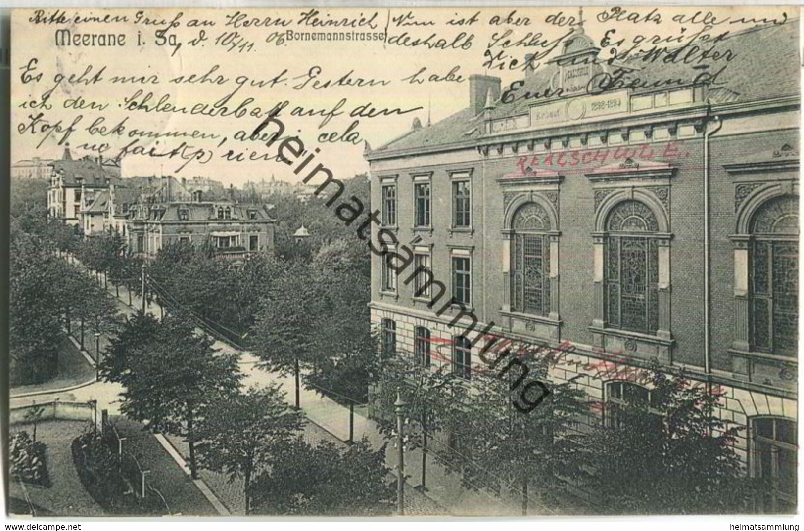 Meerane - Bornemannstrasse - Realschule - Verlag Otto Baum Meerane