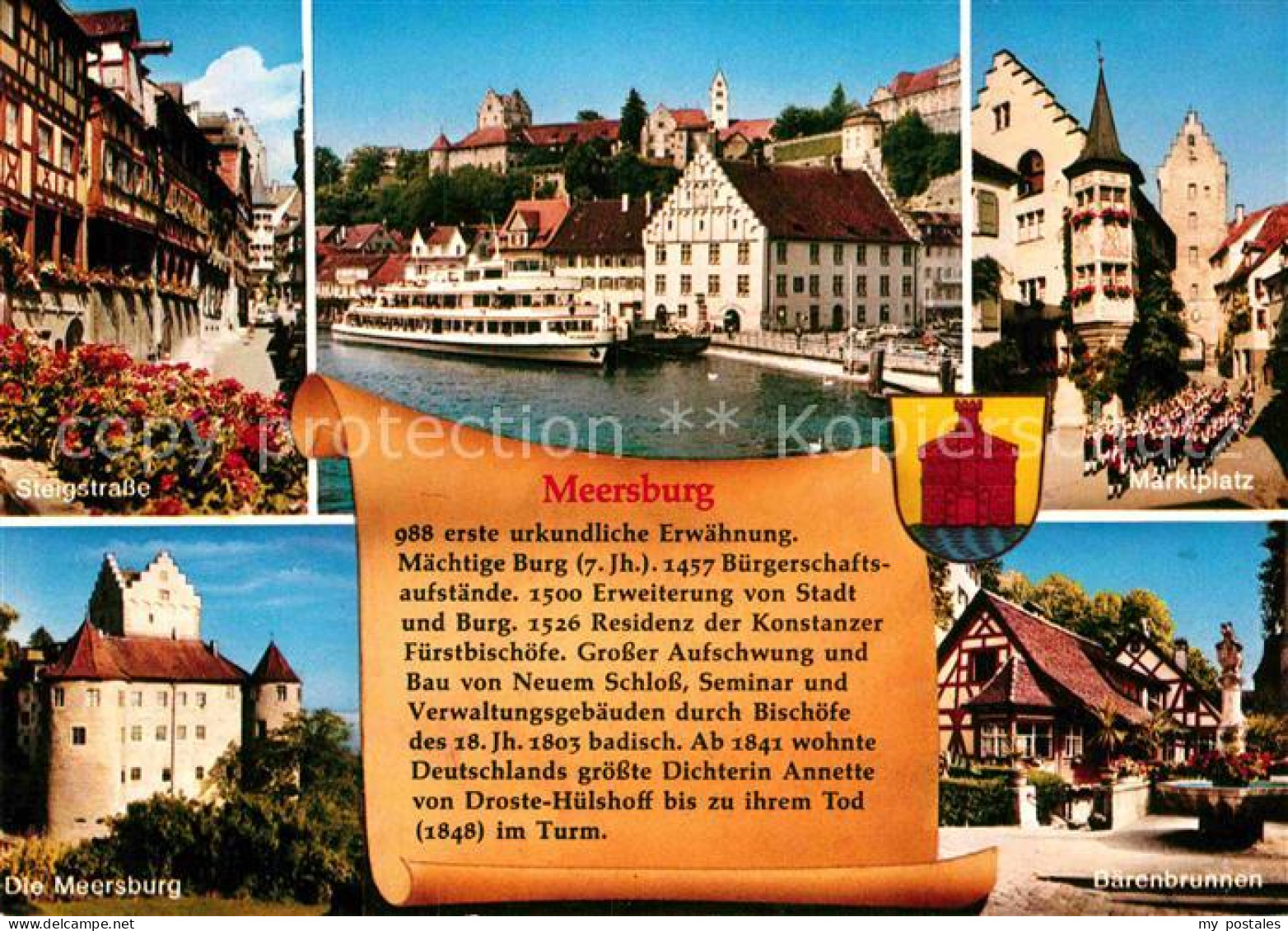 Meersburg Bodensee Steigstrasse Marktplatz Meersburg Baerenbrunnen