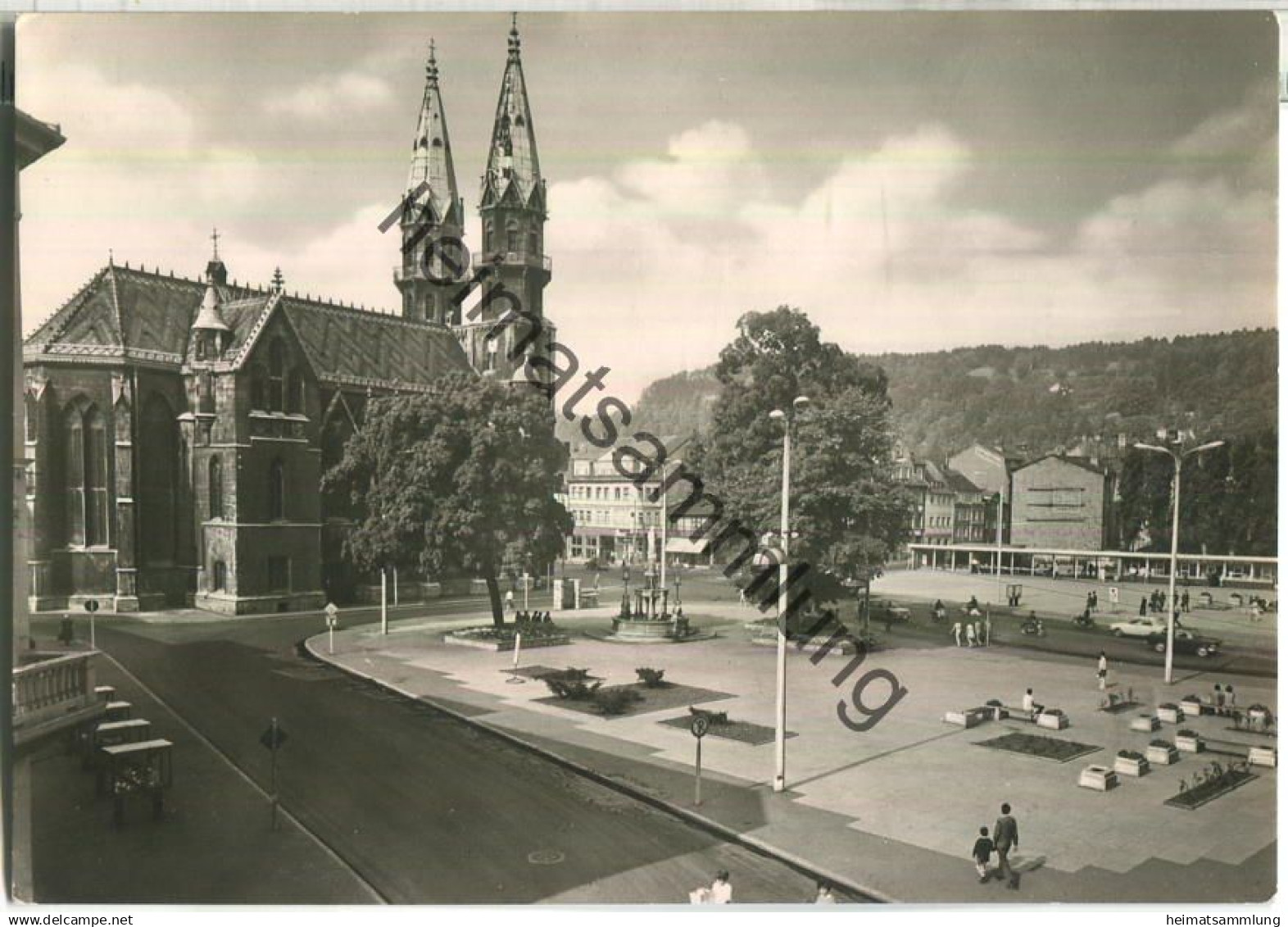 Meiningen - Platz der Republik - Foto-Ansichtskarte - Verlag Straub & Fischer Meiningen