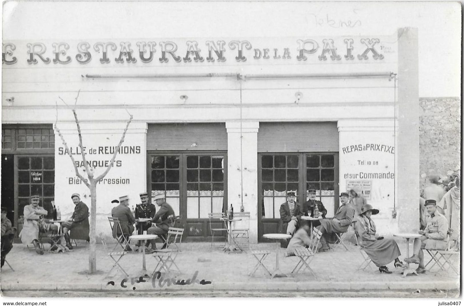 MEKNES ou environs (Maroc) carte photo café restaurant de la Paix terrasse animation