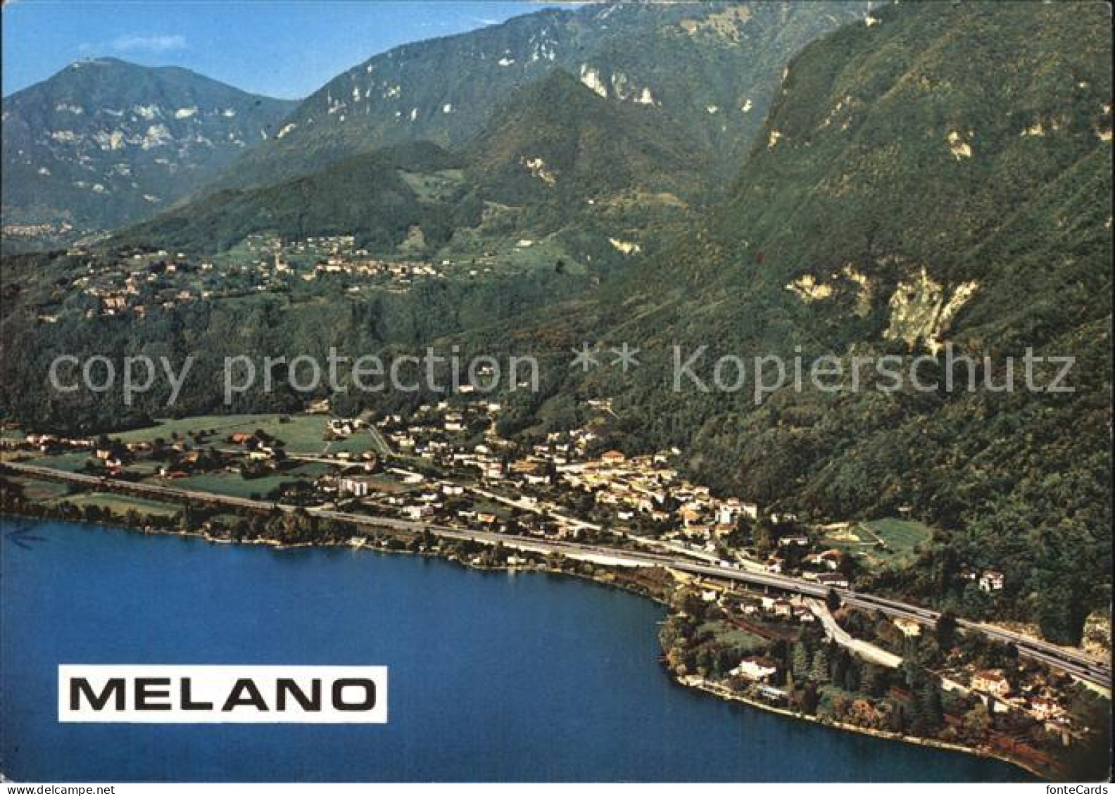 Melano Fliegeraufnahme mit Lago di Lugano