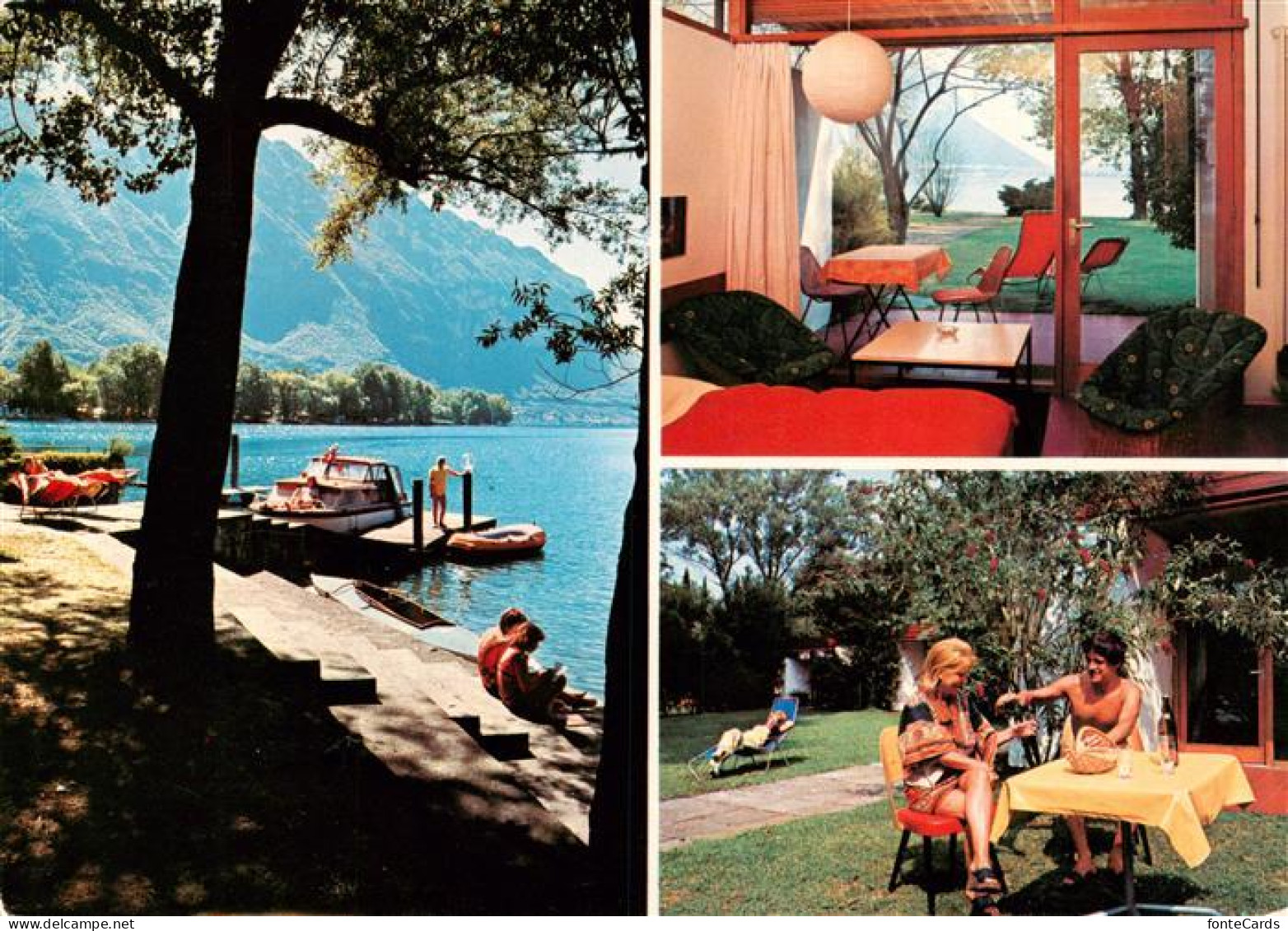 Melano TI Garni biodola Gaestezimmer Strand Gartenterrasse