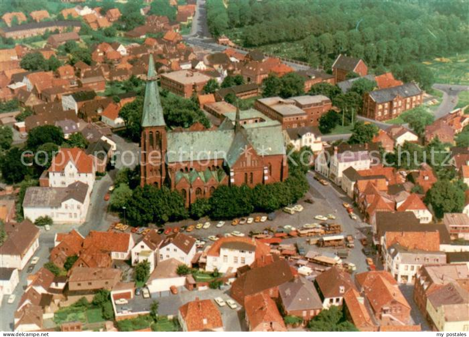 Meldorf Fliegeraufnahme mit Kirche