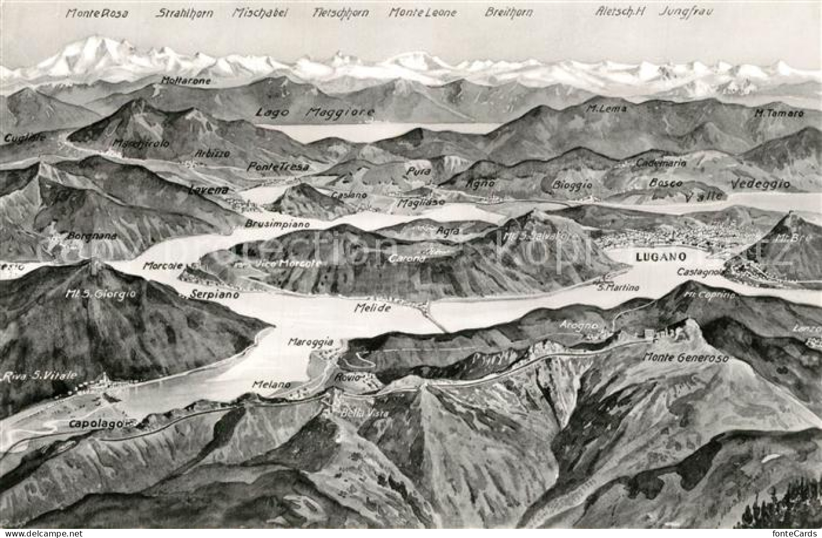 Melide Ortungskarte Melano Maroggia Capolago