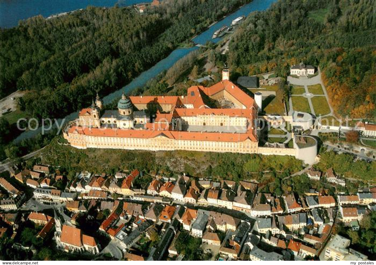 Melk Donau Stift Melk Fliegeraufnahme