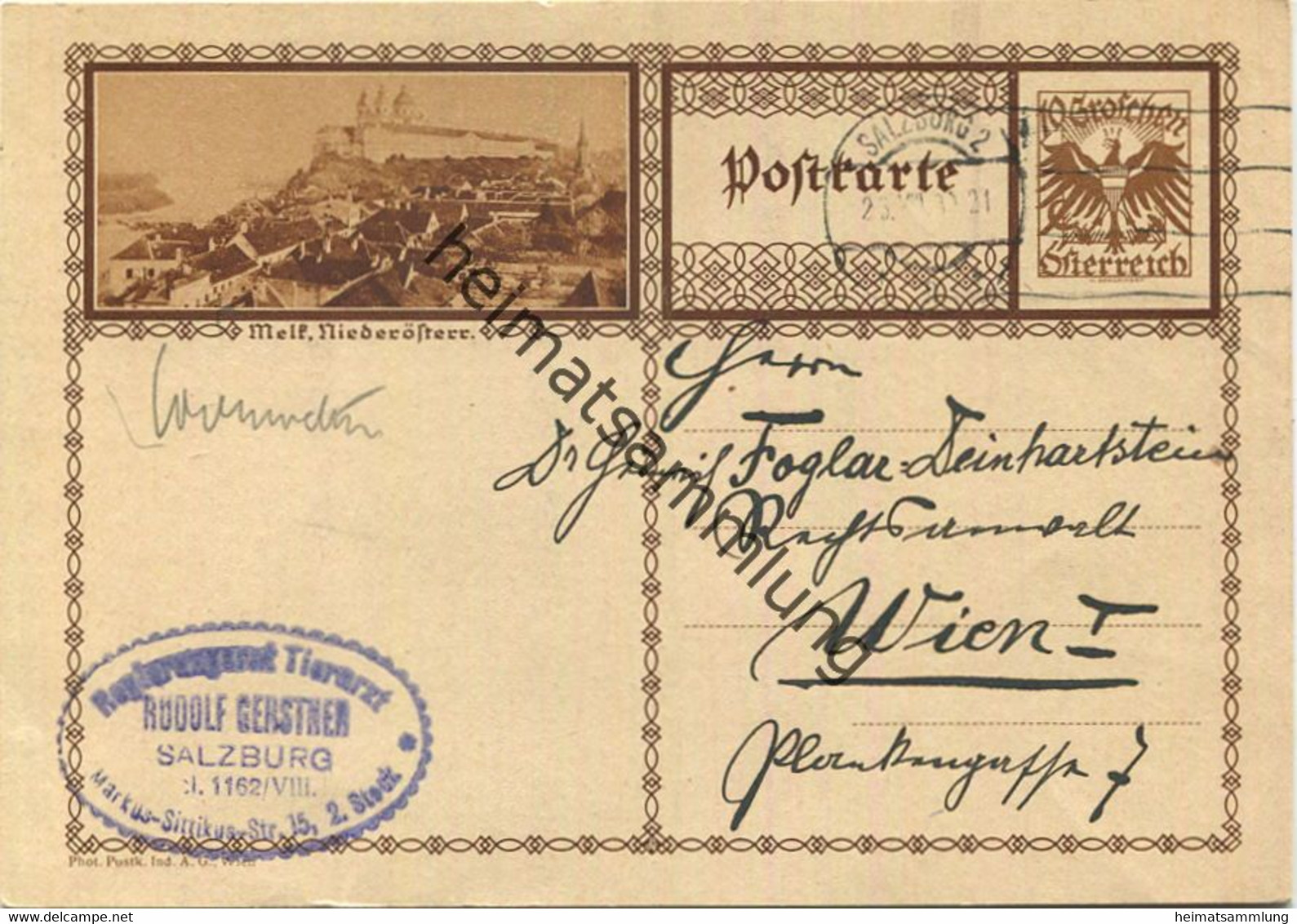 Melk - Postkarte - Ganzsache gel. 1930
