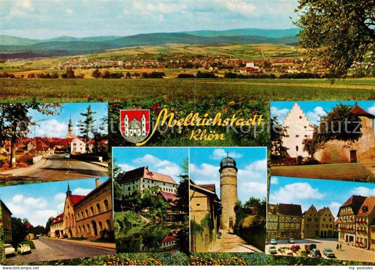 Mellrichstadt Panorama Kirche Stadtmauer Buergerturm Marktplatz