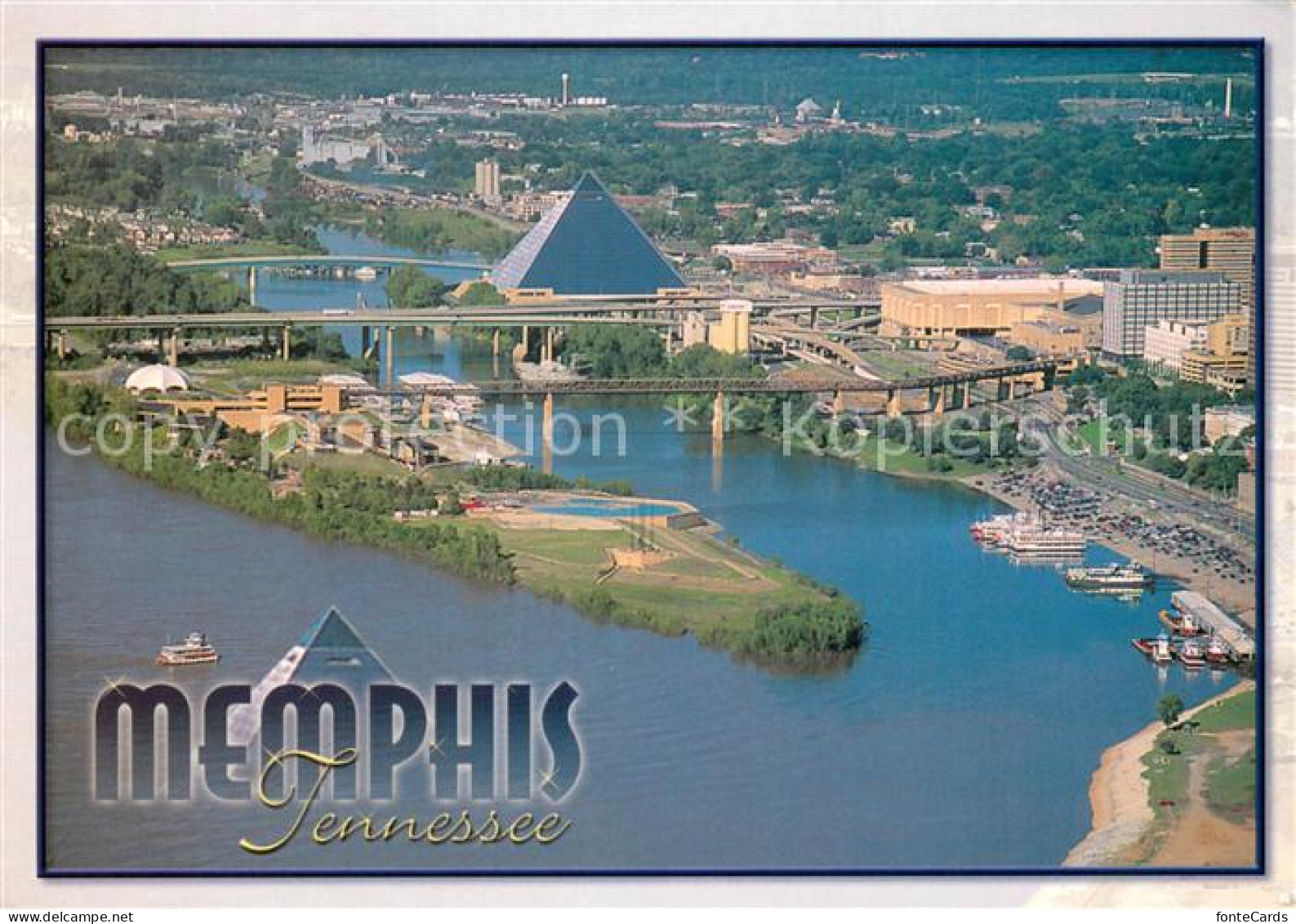 Memphis Tennessee The Memphis Riverfront Aerial view