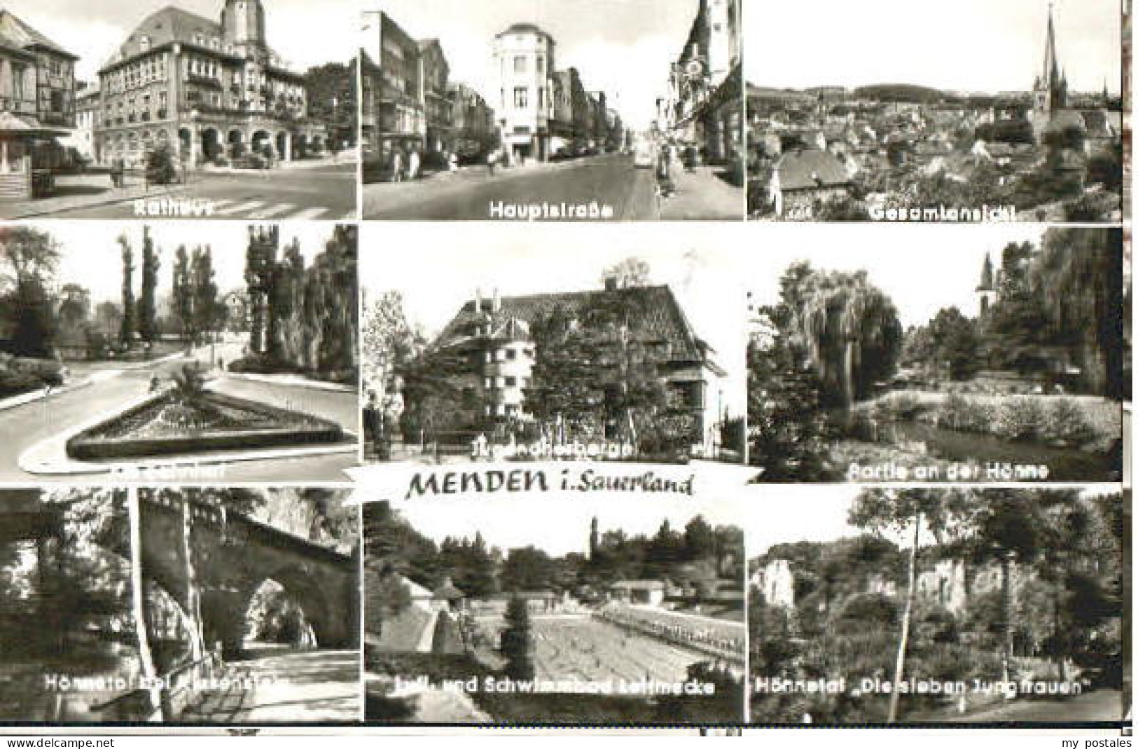 Menden Sauerland Menden Rathaus Bahnhof Bad  x 1967