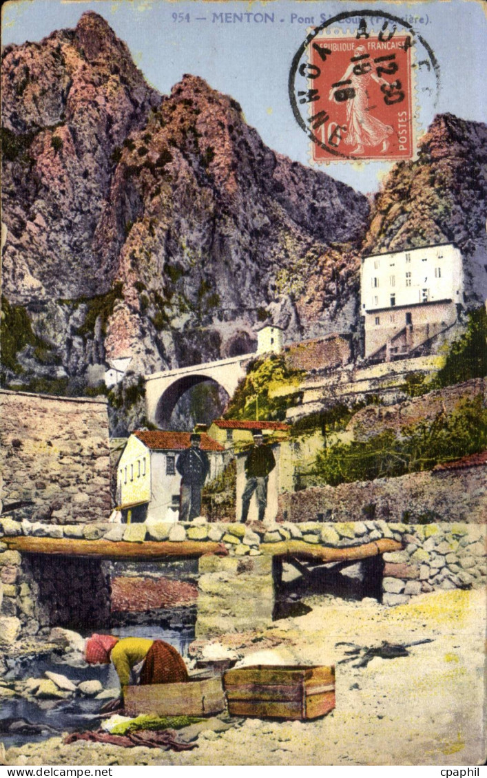 Menton CPA Pont Saint Louis