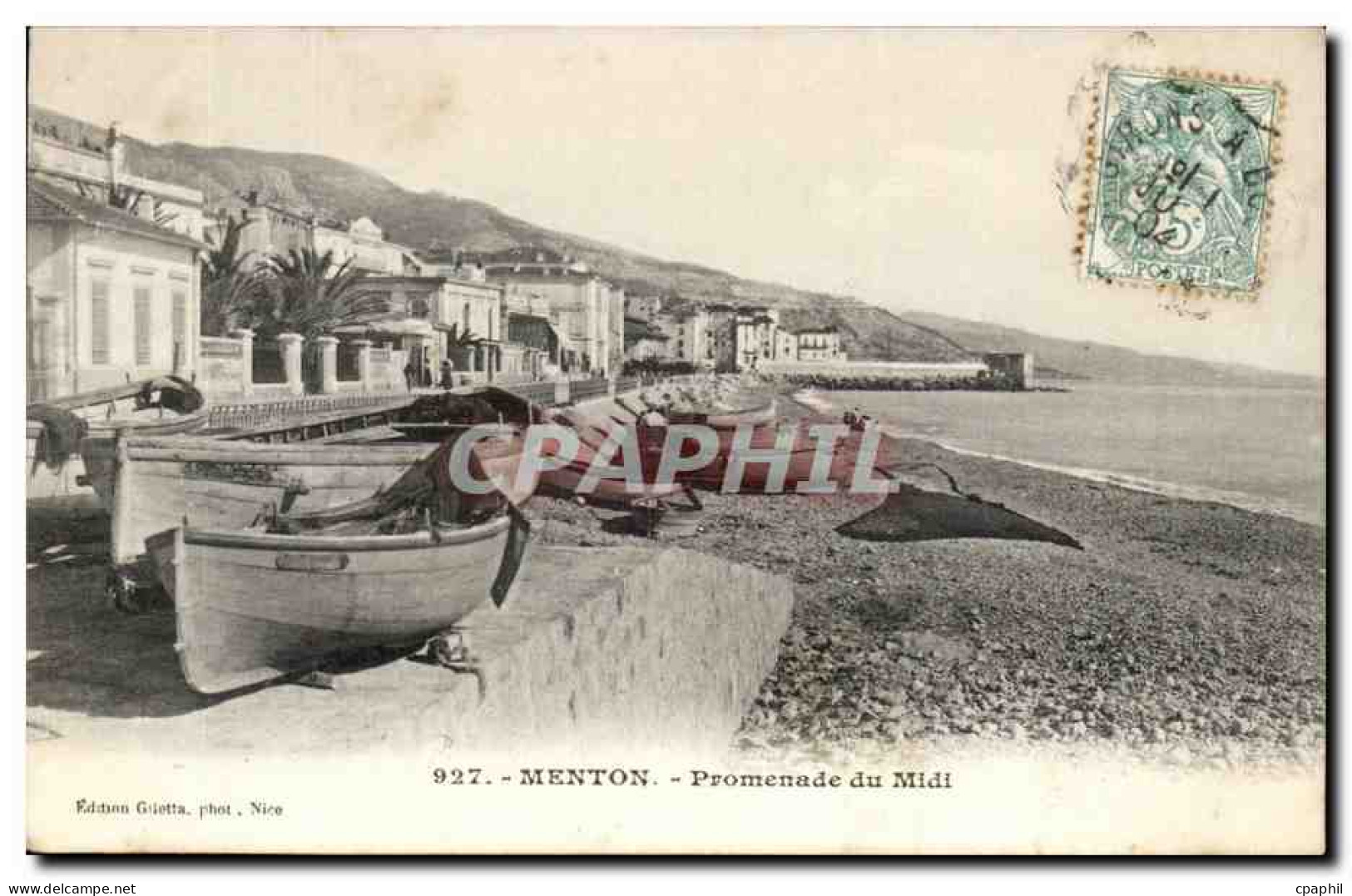 Menton - Promenade du Midi - CPA