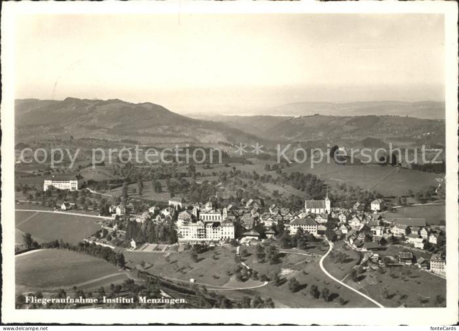 Menzingen Zug Institut Menzingen Fliegeraufnahme