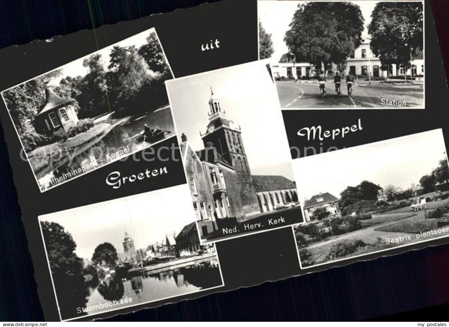 Meppel Wilhelminapark Koepel Station Kerk Beatrix plantsoen Stoombootkade