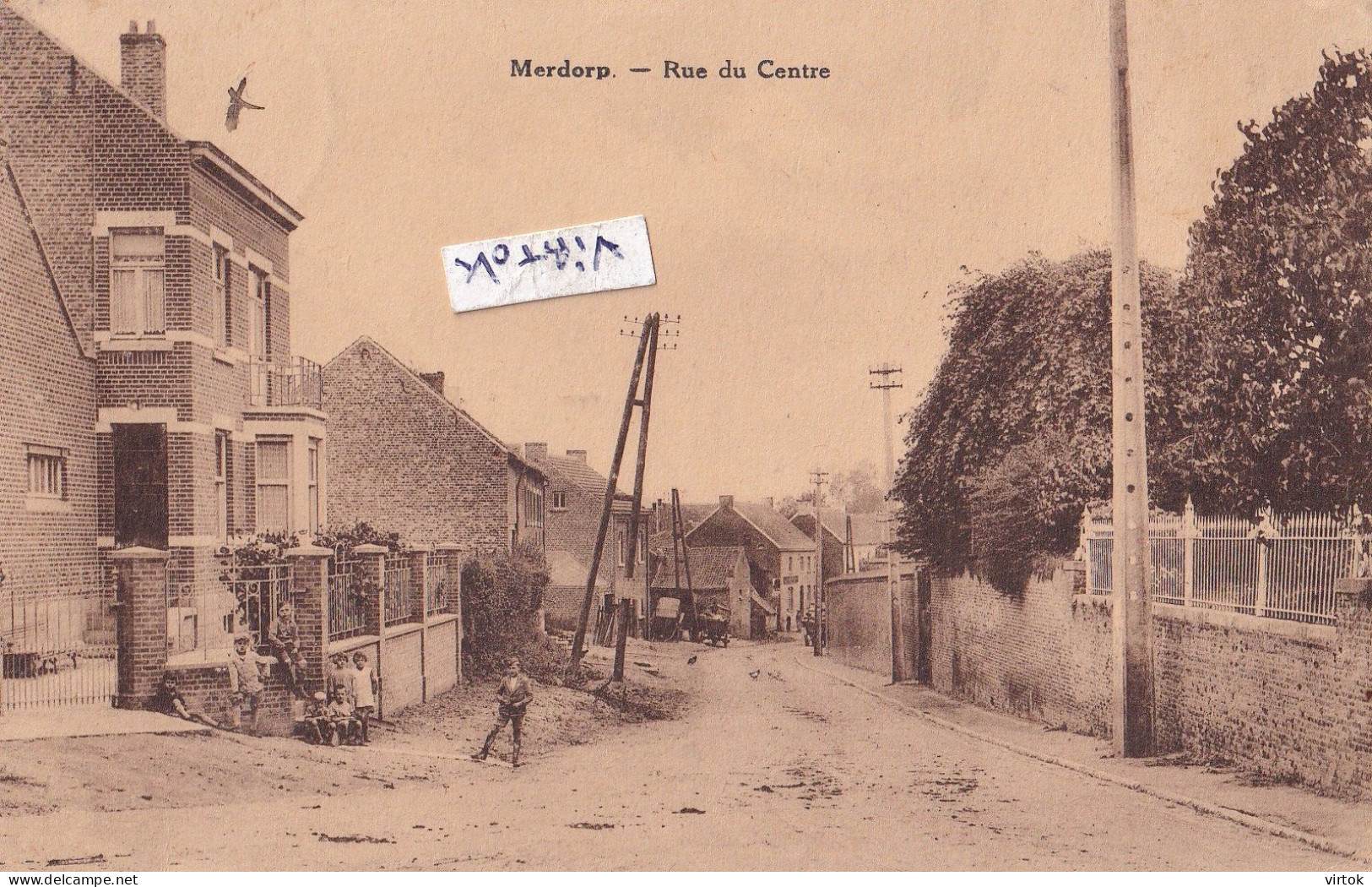 Merdorp : rue du centre  (  ecrit avec timbre ) edit Dethise Waremme