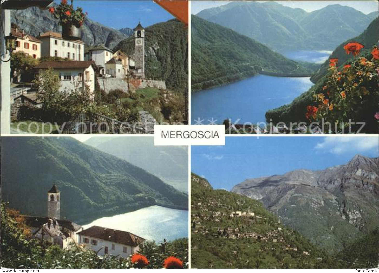 Mergoscia Dorfpartie Kirche Stausee