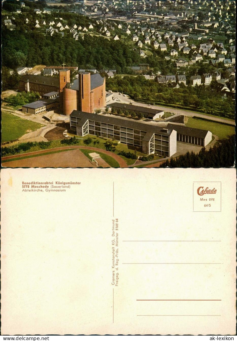 Meschede Benediktinerabtei Königsmünster Sauerland Luftaufnahme 1964