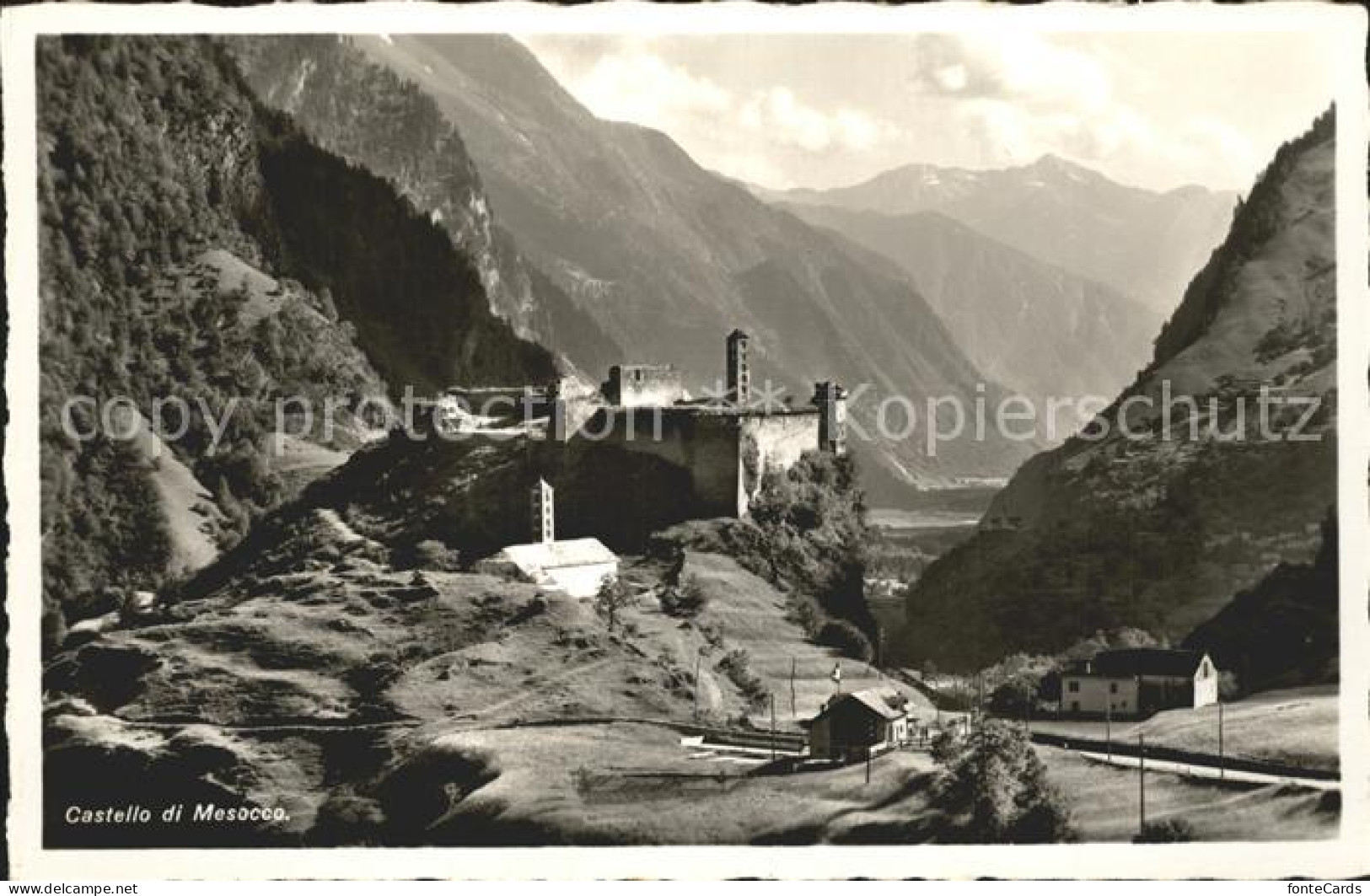 Mesocco Ruinen Castello Alpen
