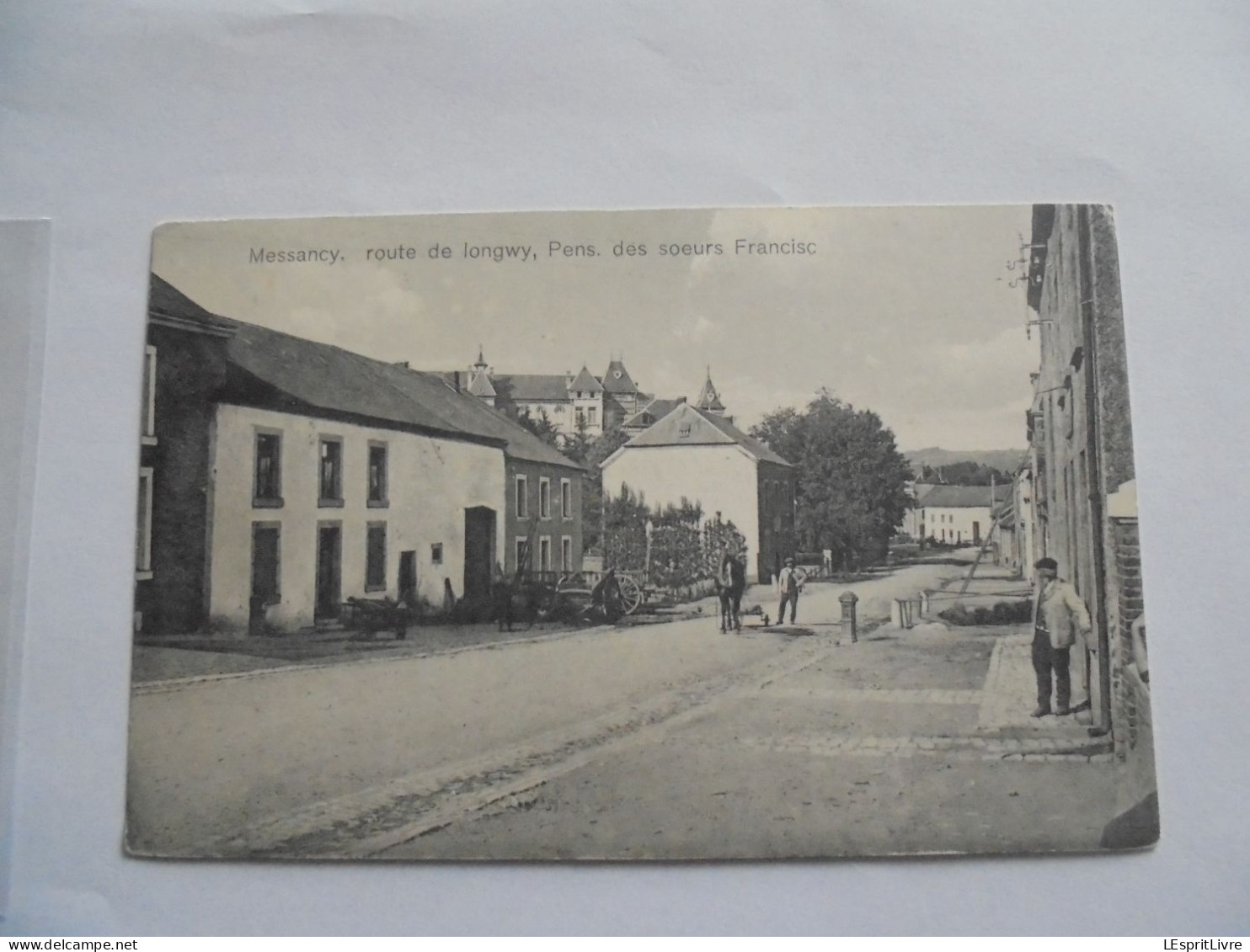 MESSANCY Route de Longwy Pens des Soeurs Francisc Cheval Animée  Carte Postale CP PK AK
