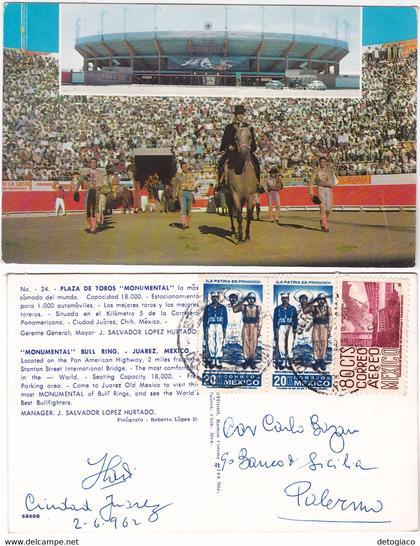 CIUDAD JUAREZ - MESSICO - MEXICO - PLAZA DE TOROS "MONUMENTAL" - VIAGG. 1962 -82459-