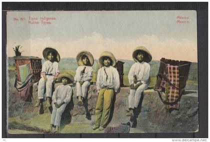 México - Tipos Indigenas - Native Types - Colorisée