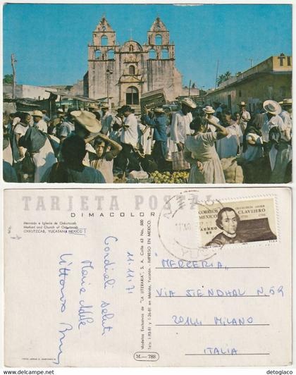 OXKUTZCAB - MESSICO - MEXICO - MERCADO E IGLESIA DE OXKUTZCAB - VIAGG. 1971 -79004-