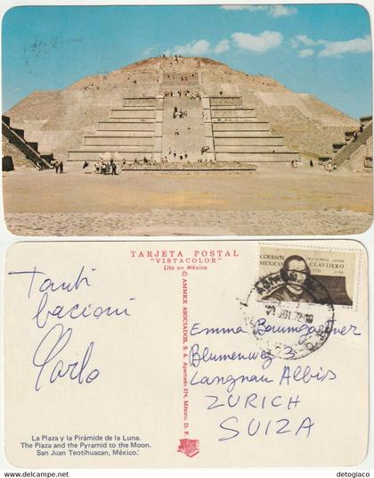 SAN JUAN TEOTIHUACAN - MESSICO - MEXICO - LA PLAZA Y LA PIRAMIDE DE LA LUNA - VIAGG. 1972 -79178-