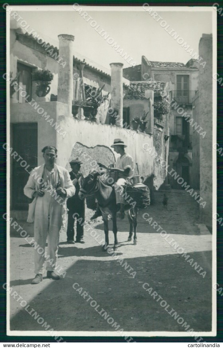 Messina Taormina Costumi Uomini con Asino Foto cartolina MX0975