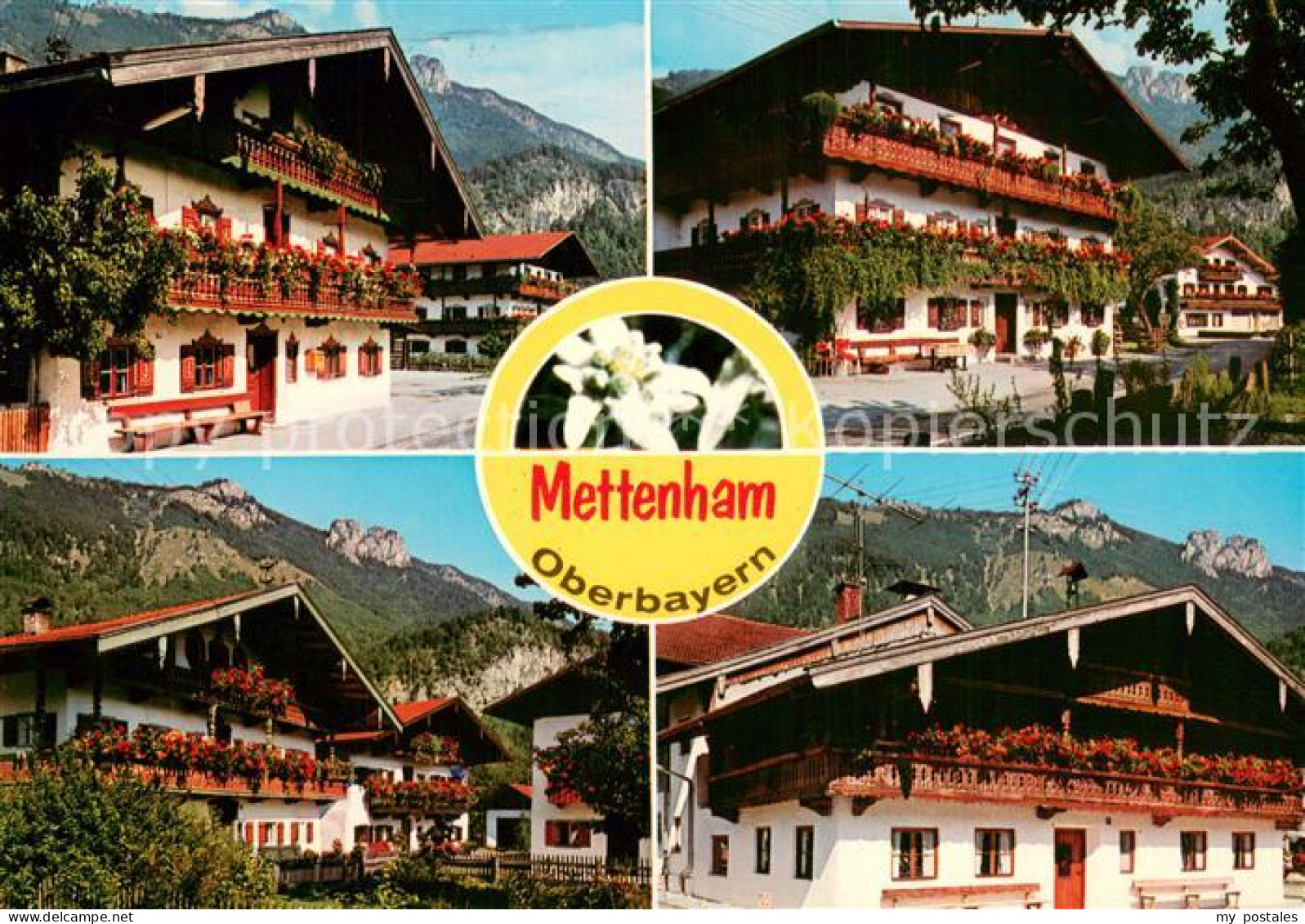 Mettenham Wohnhaeuser Blumenschmuck Chiemgauer Alpen