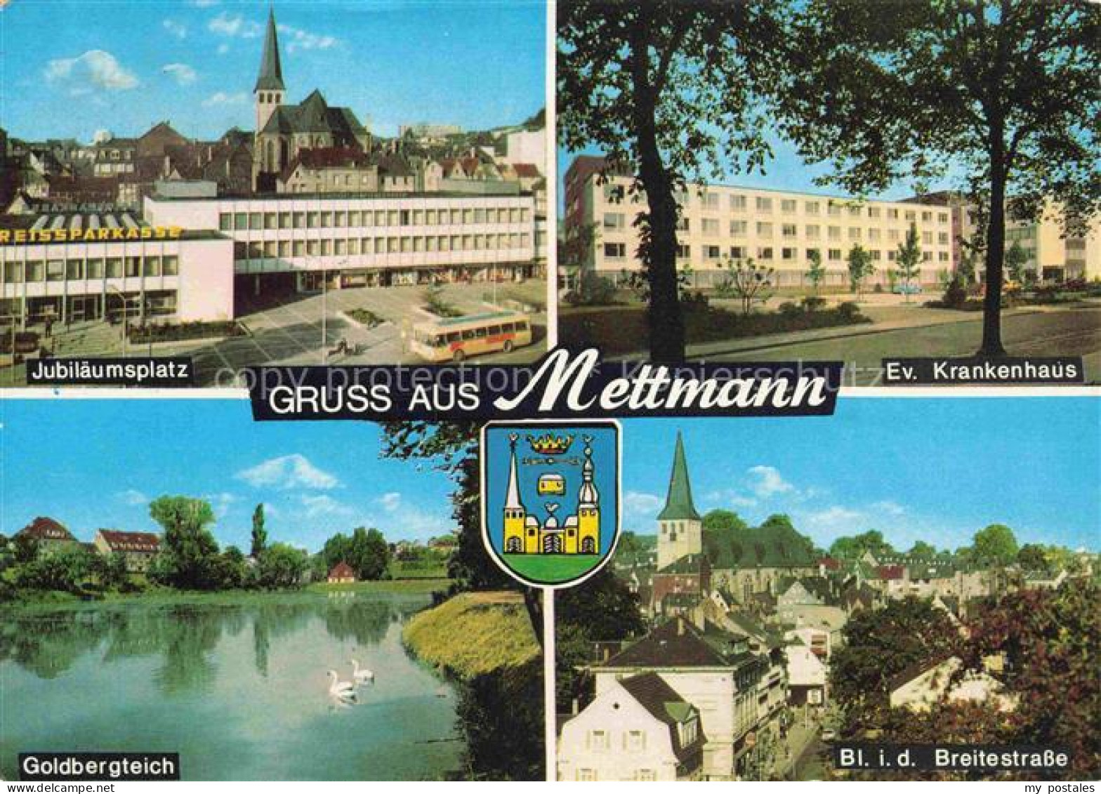 Mettmann NRW Jubilaeumsplatz Ev Krankenhaus Goldbergteich Blick in die Breitestr