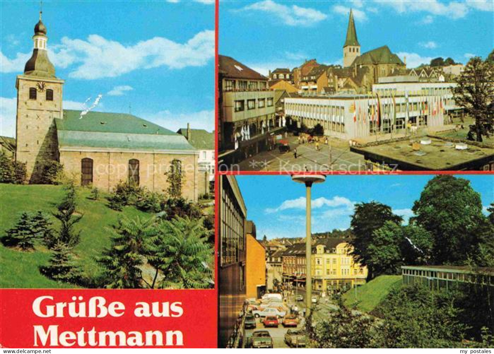 Mettmann NRW Jubilaeumsplatz Kirche Strassenpartie