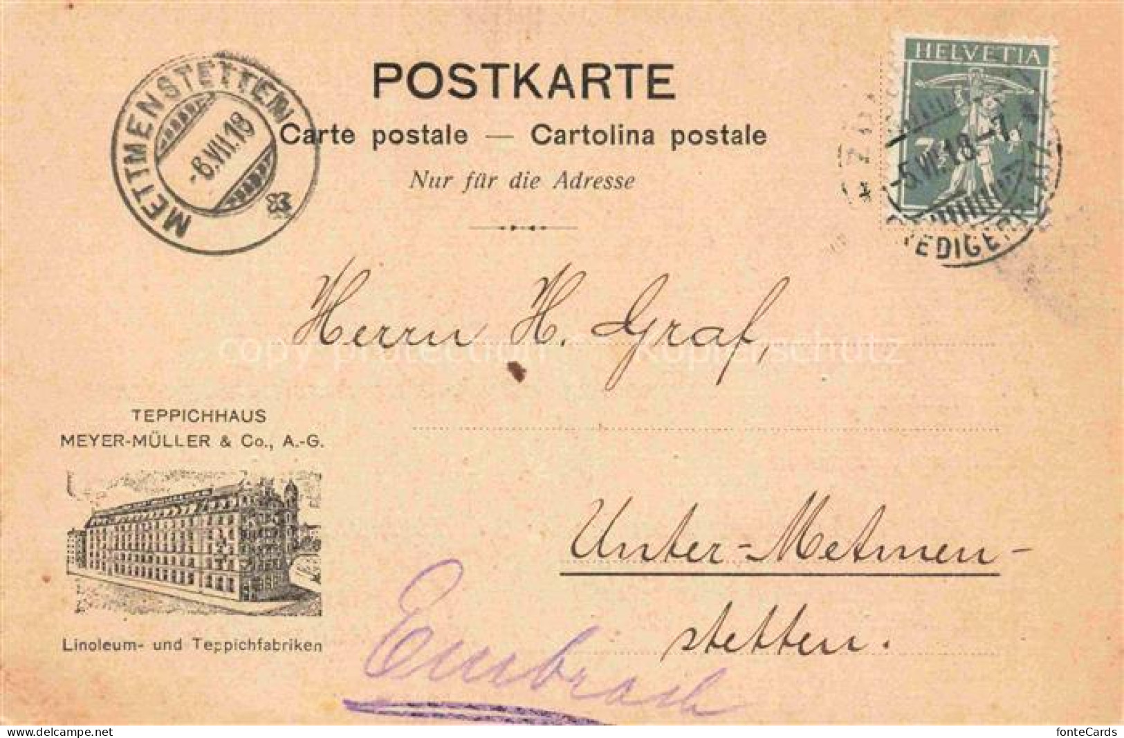 Mettmenstetten ZH Teppichhaus Meyer-Mueller Zahlungsbestaetigung