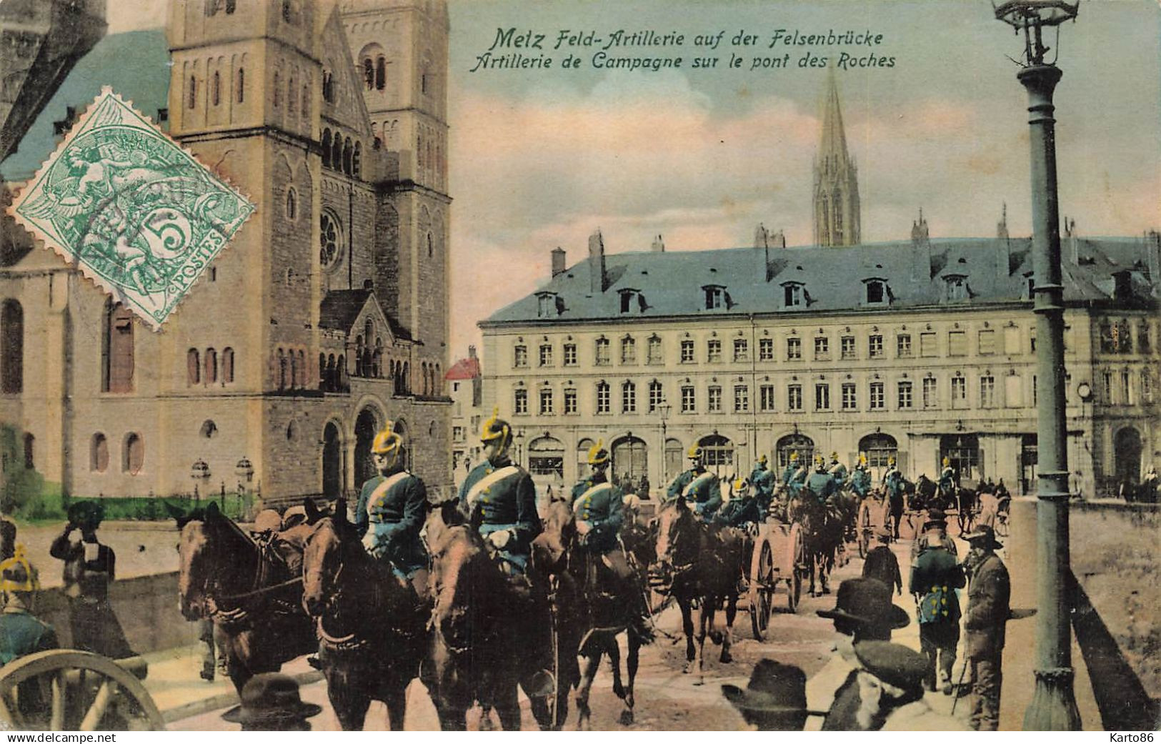 metz * artillerie de campagne sur le pont des roches * 1907