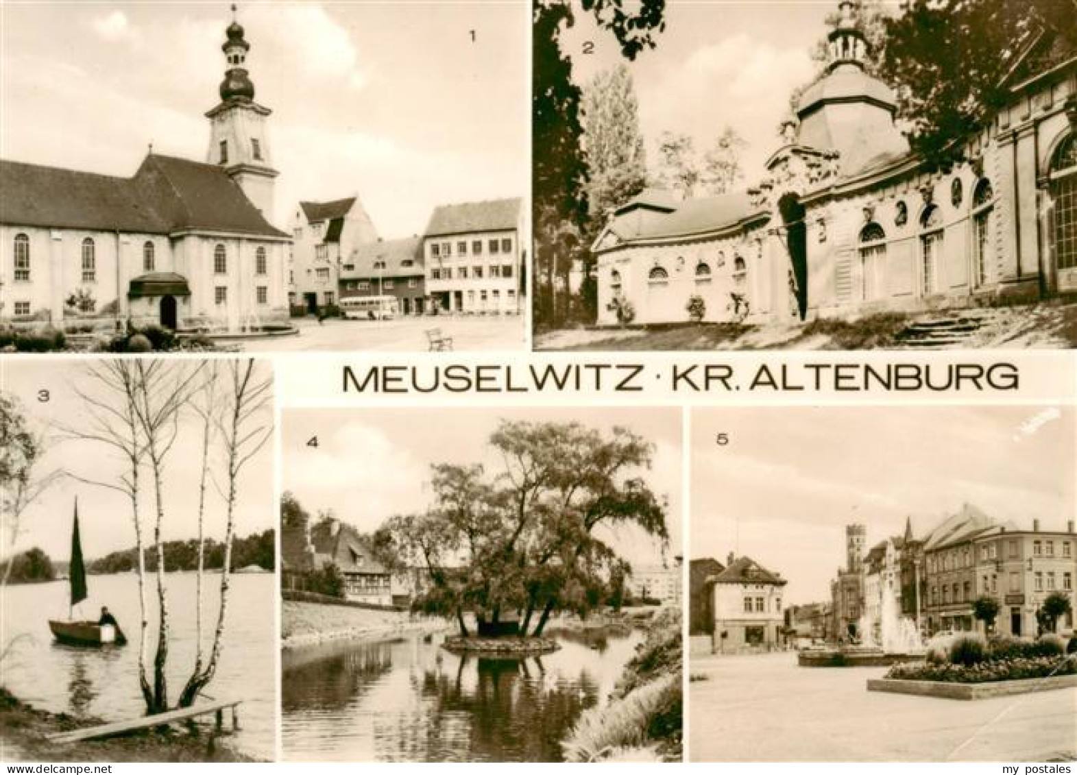 Meuselwitz Marktplatz Orangerie Hainbergsee Muehlteich Blick zum Rathaus