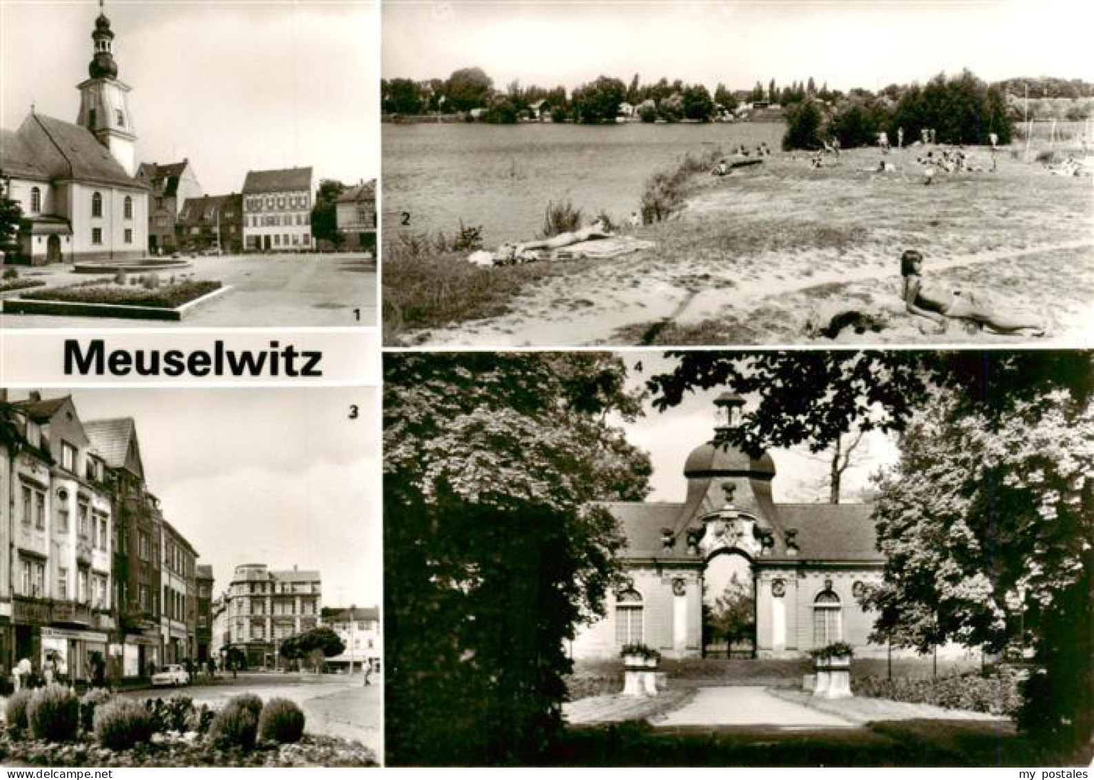 Meuselwitz Thueringen Markt Hainbergsee Orangerie Kirche Strandbereich Geschaeft