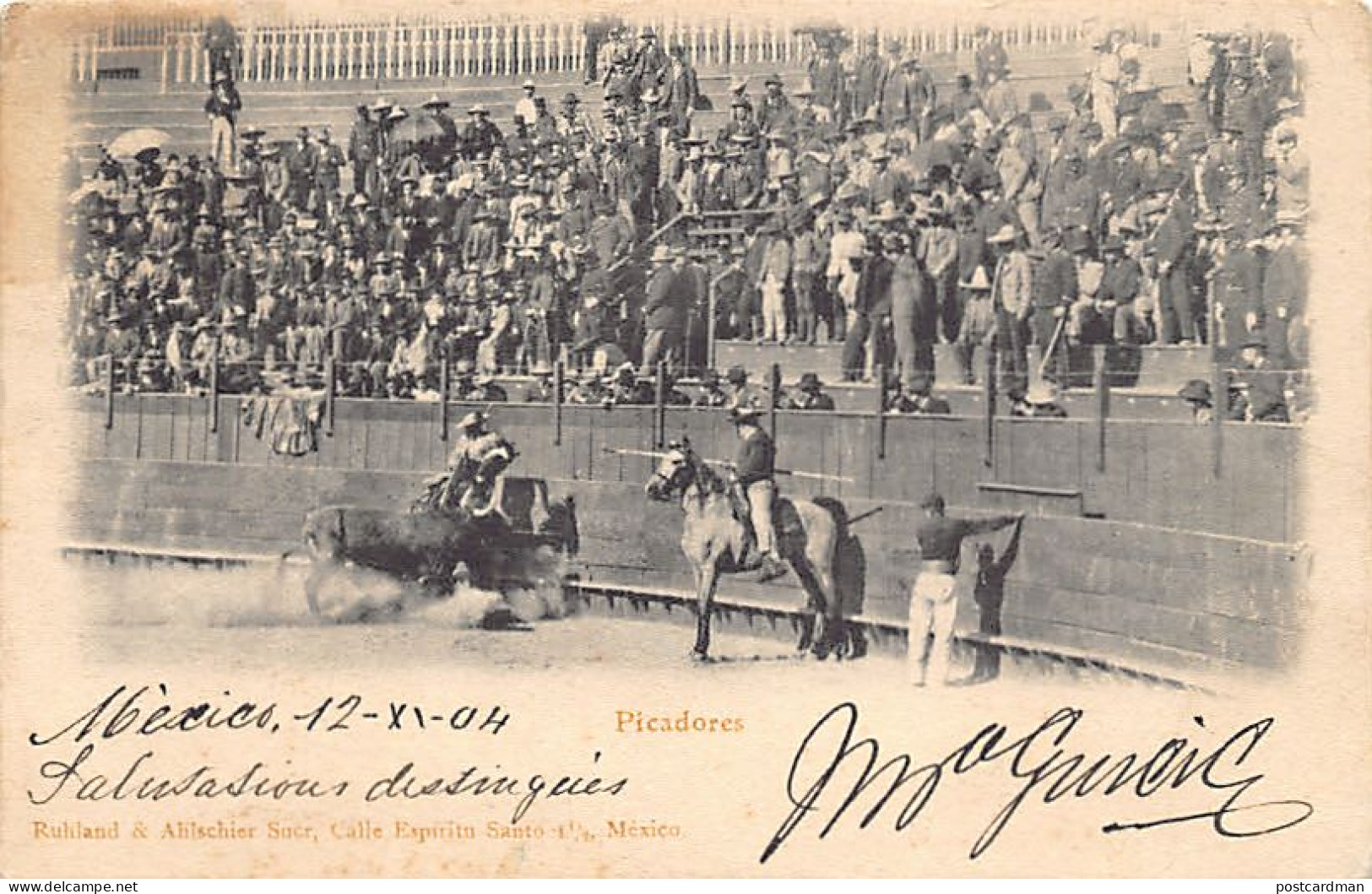 México - Corrida de toros - Picadores - Ed. Ruhland & Ahlschier