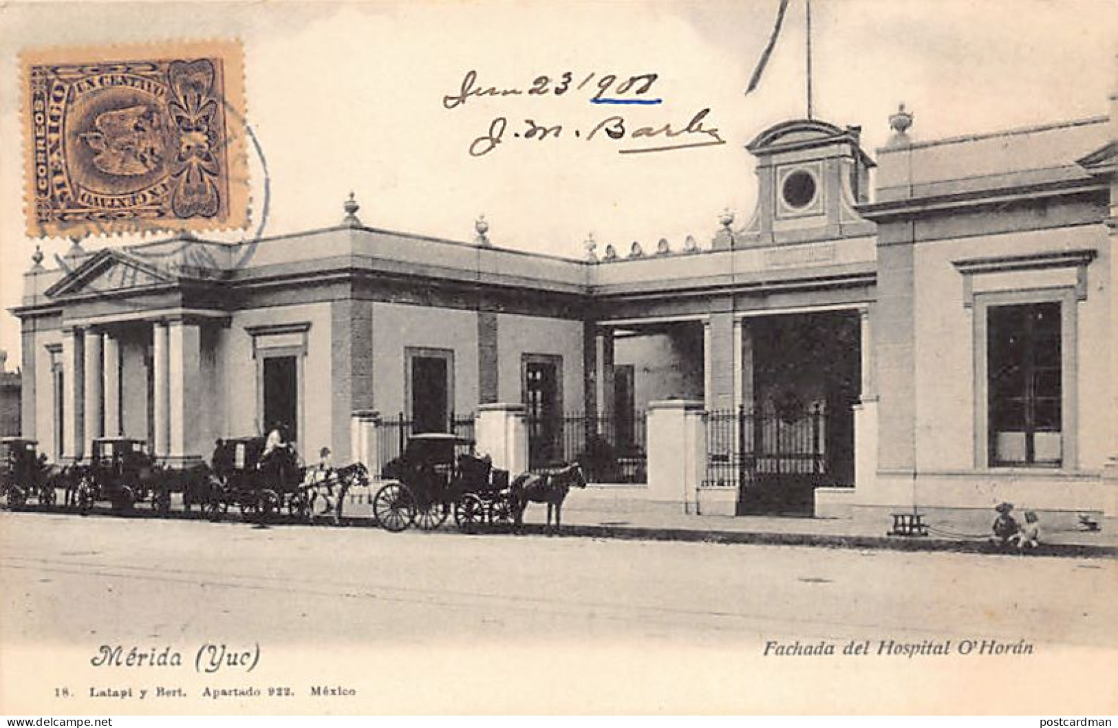 México - MÉRIDA - Fachada del Hospital O'Horán - Ed. Latapi y Bert 18