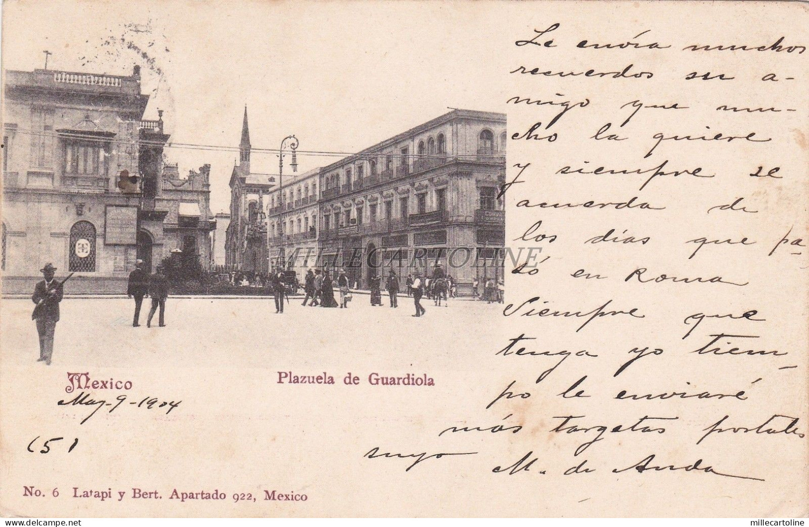 MEXICO - Mexico City D.F. - Plazuela de Guardiola 1904