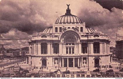 Mexico 1936 Fine Arts Palace Mexico City Cars vintage postcard